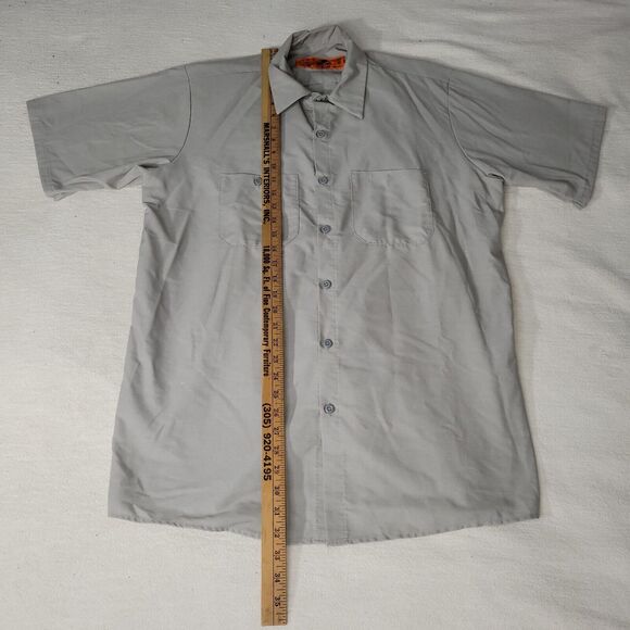 Red Kap Shirt Mens Sz L Gray Industrial Work Shirt Short Sleeve SP24LA5 Workwear - Picture 8 of 16